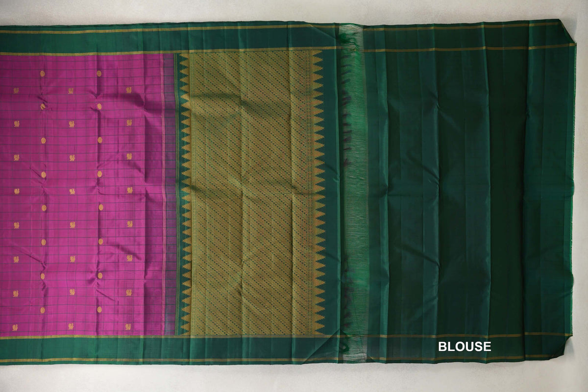 Deep Magenta Vintage Kanjivaram Silk Saree blouse