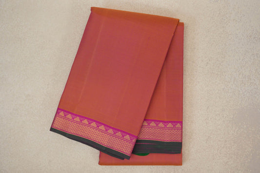 folded Dual Tone of Yellow and Pink Vintage Kanjivaram Silk Saree