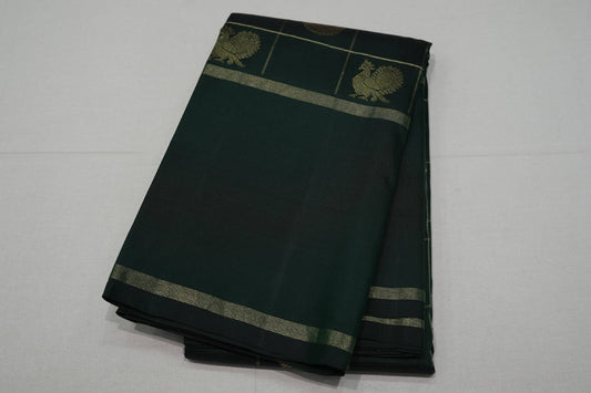 Dark green vintage kanchipuram silk saree