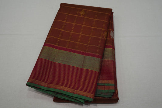 Rust vintage kanchipuram silk saree