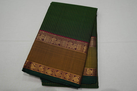 Bottle green vintage kanchipuram silk saree