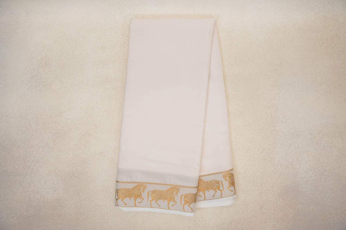 Off White Mysore Silk Saree online