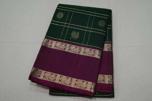 Bottle green vintage kanchipuram silk saree