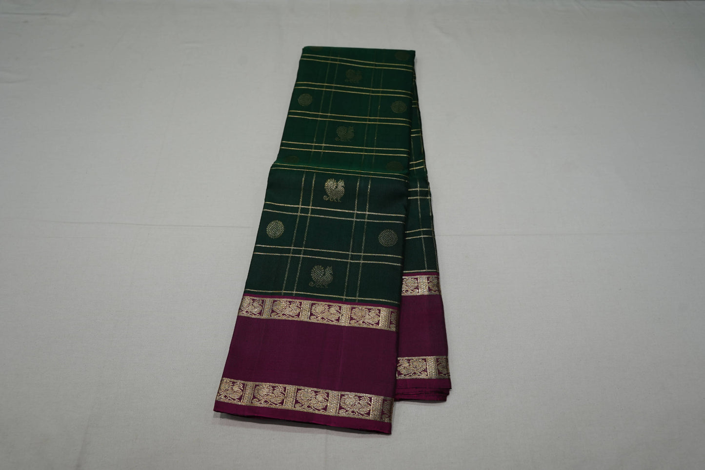 Checked vintage kanchipuram silk saree