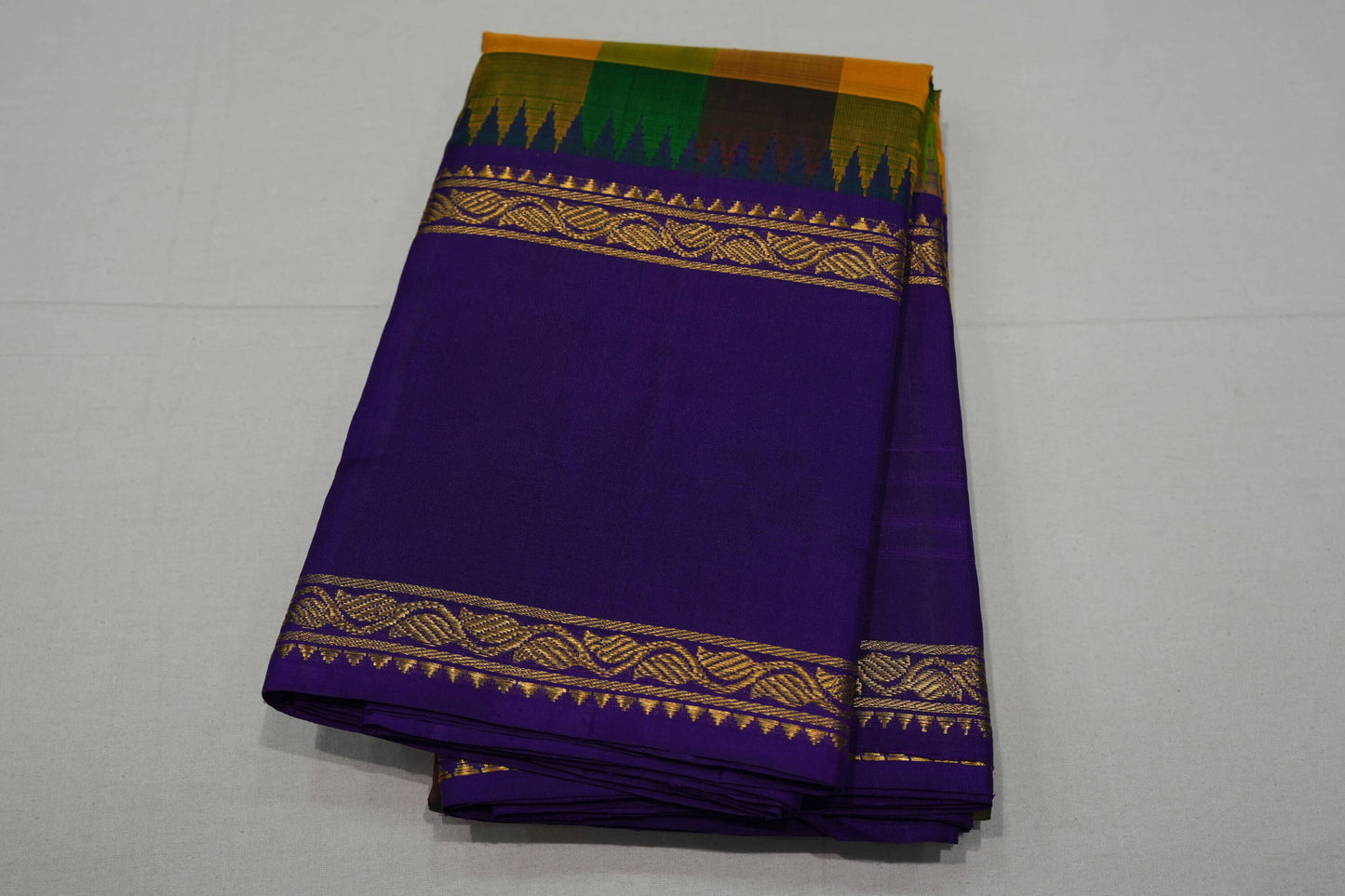 Multi-color vintage kanchipuram silk saree
