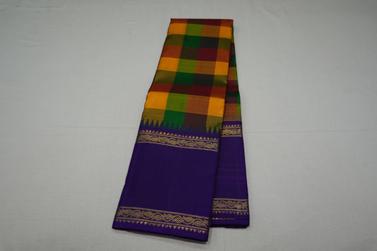 Checked vintage kanchipuram silk saree