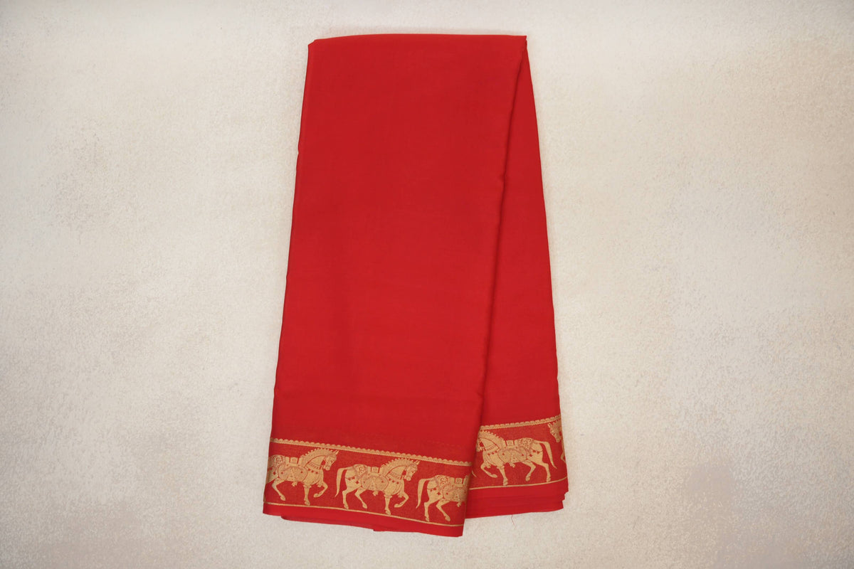 Bright Red Mysore Silk Saree  online
