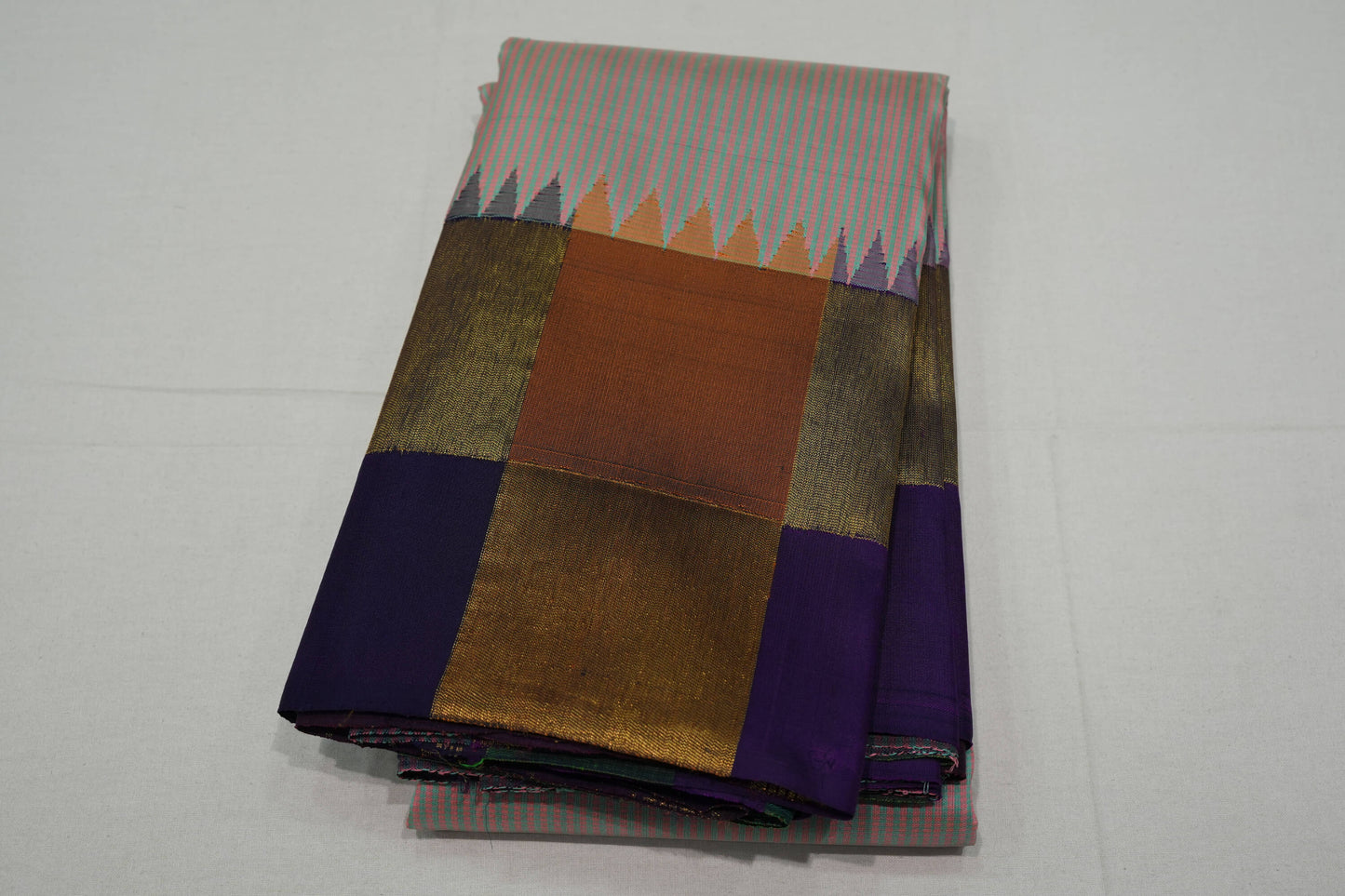 Multi-color vintage kanchipuram silk saree