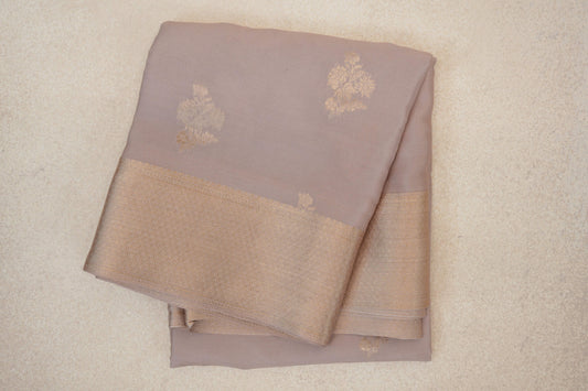 folded Dark Beige Mysore Silk Saree