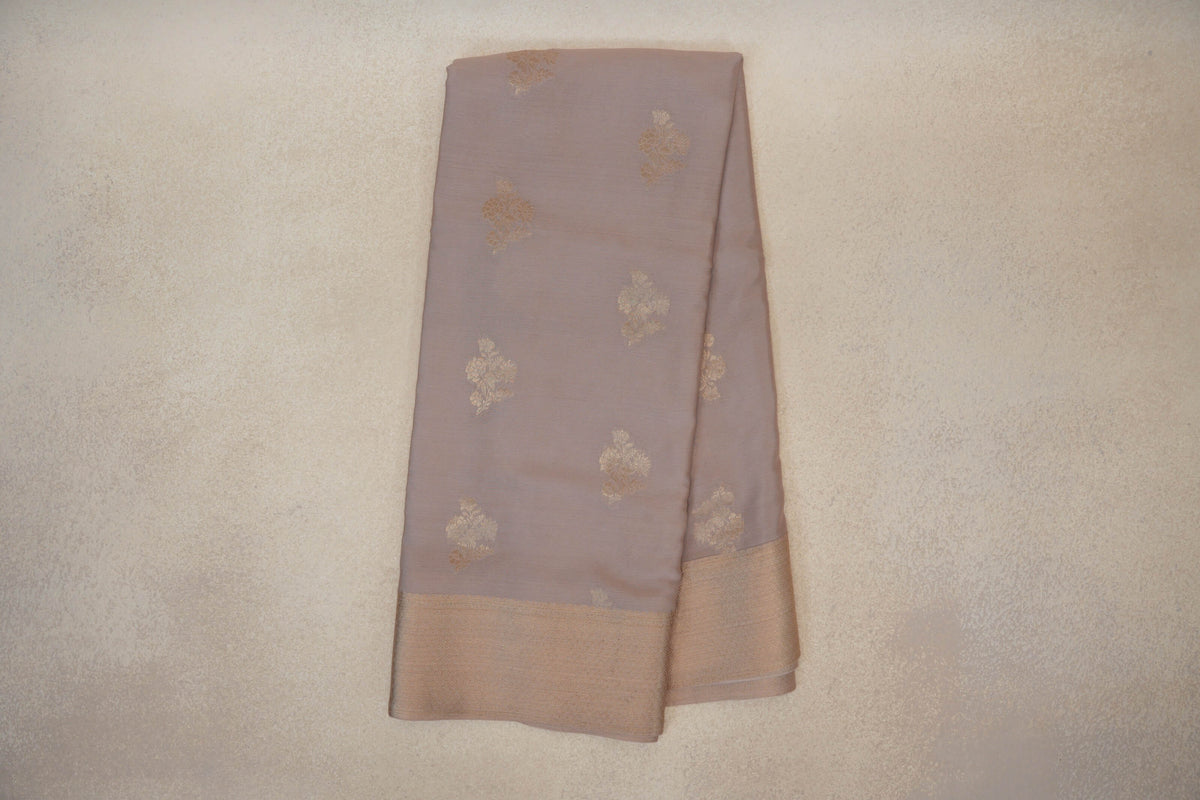 Dark Beige Mysore Silk Saree online