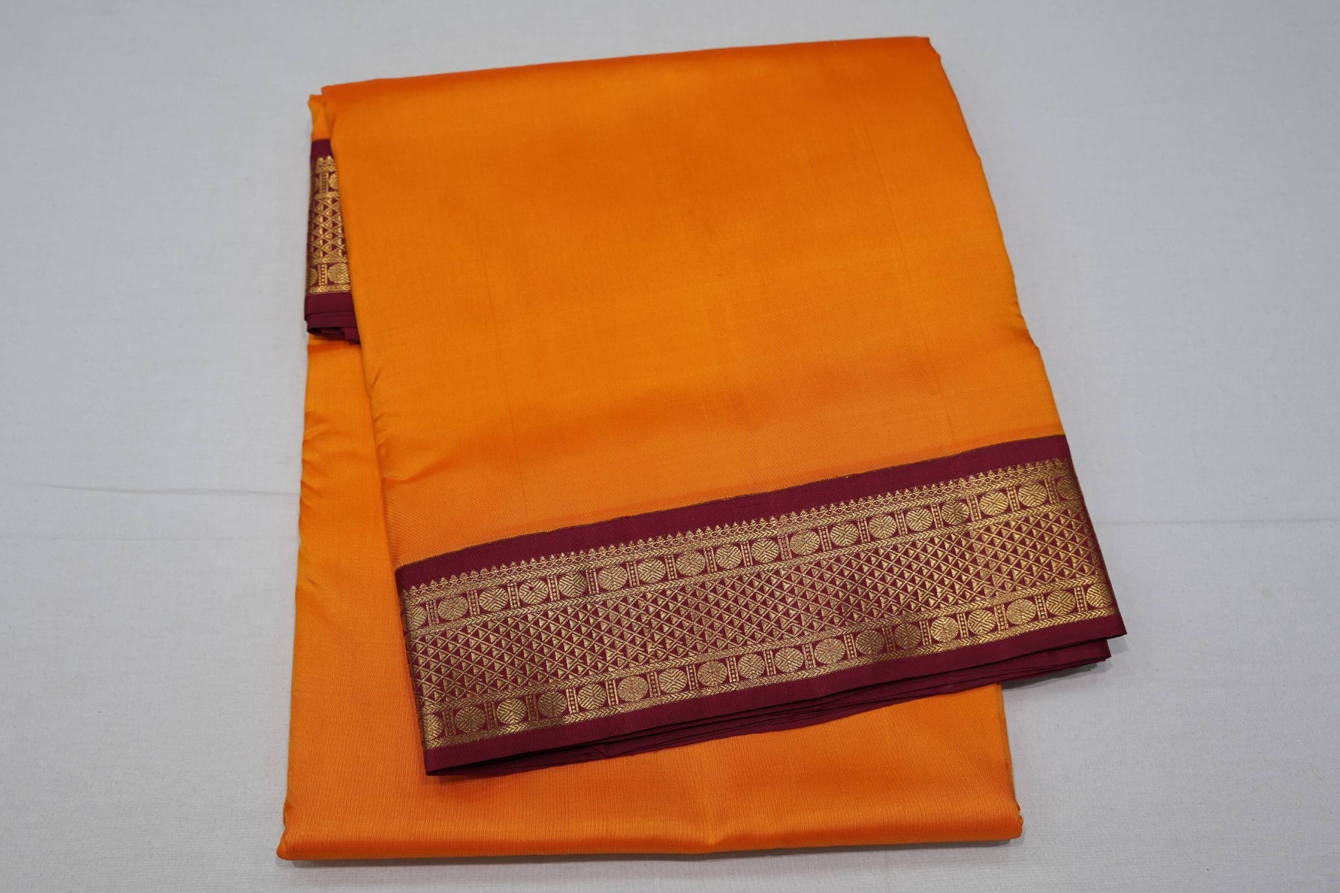 Mango yellow ten yards madisar silk saree