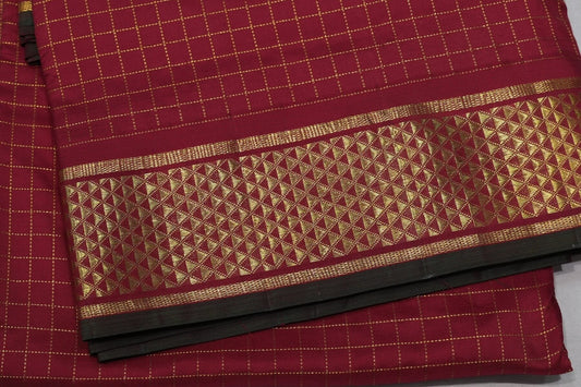 Checked ten yards madisar silk saree