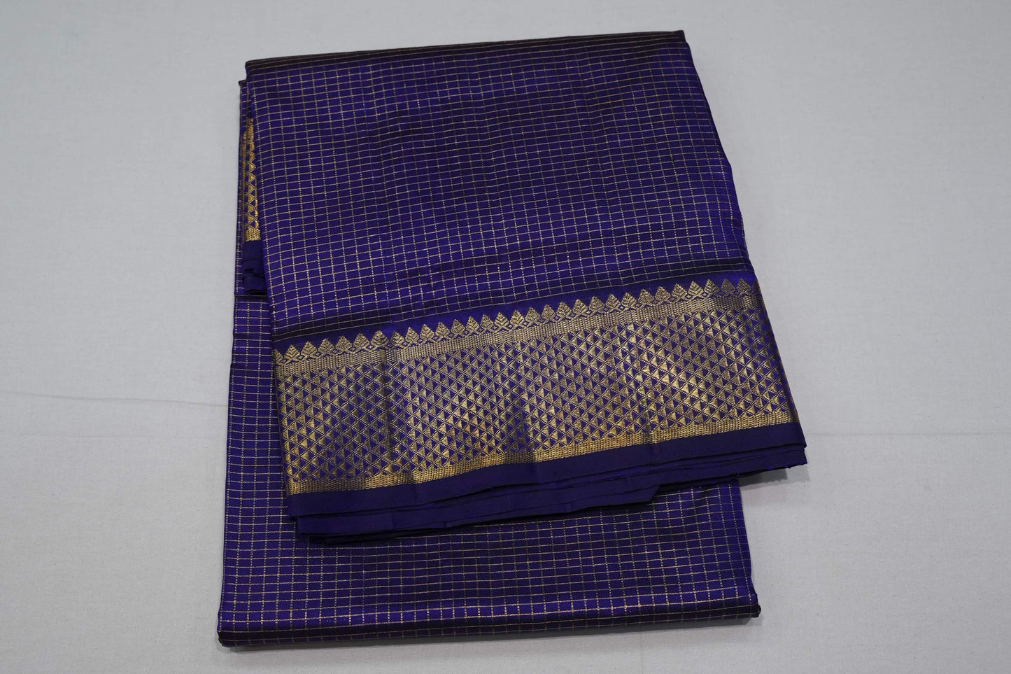 Ink blue ten yards madisar silk saree