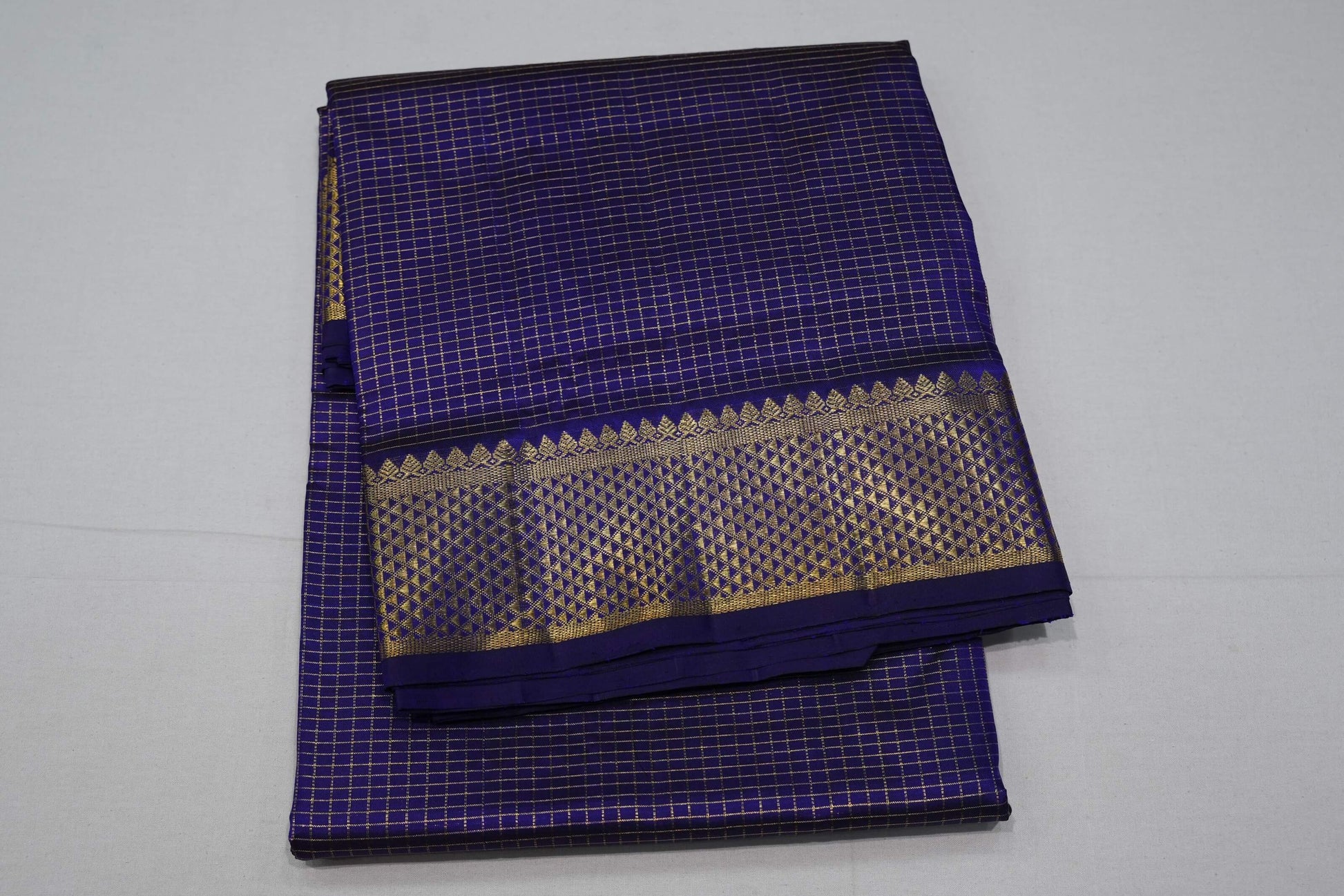 Ink blue ten yards madisar silk saree