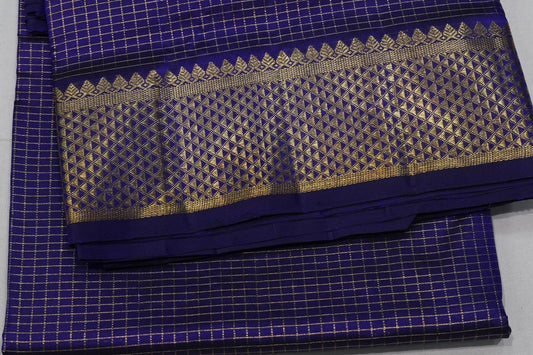Checked ten yards madisar silk saree