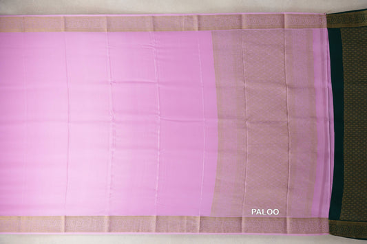 Baby Pink Mysore Silk Saree paloo