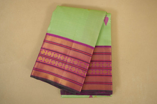 Pista Green with magenta Vintage Kanjivaram Silk Saree