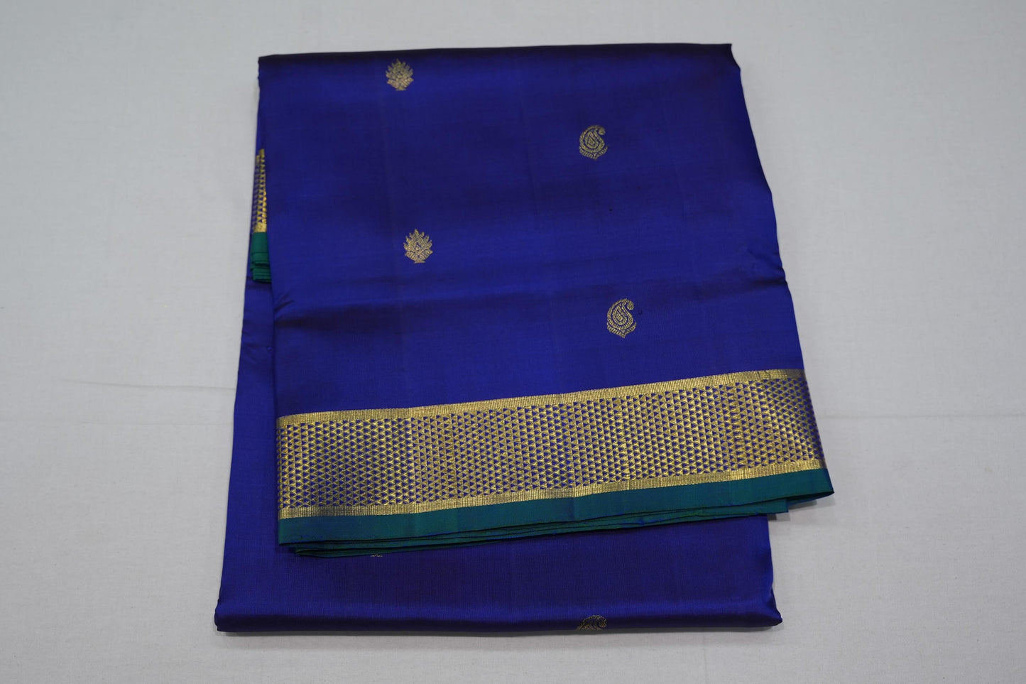 Navy blue ten yards madisar silk saree