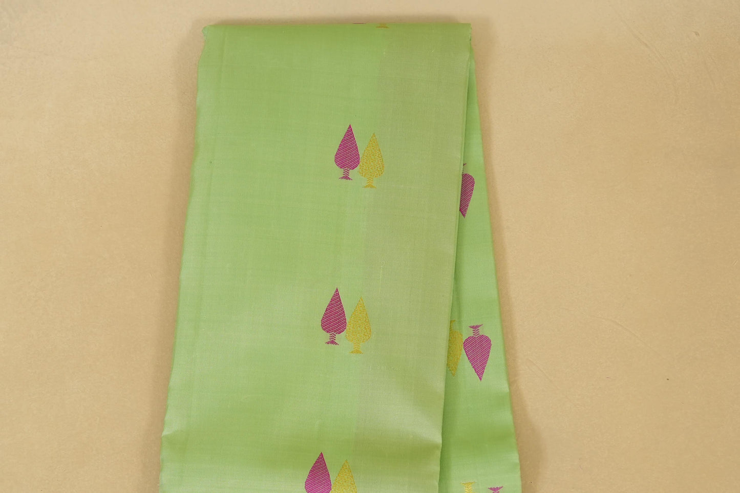 Pista Green with magenta Vintage Kanjivaram Silk Saree body