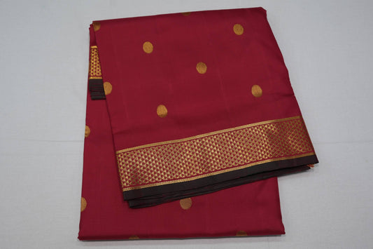 Tomato red ten yards madisar silk saree