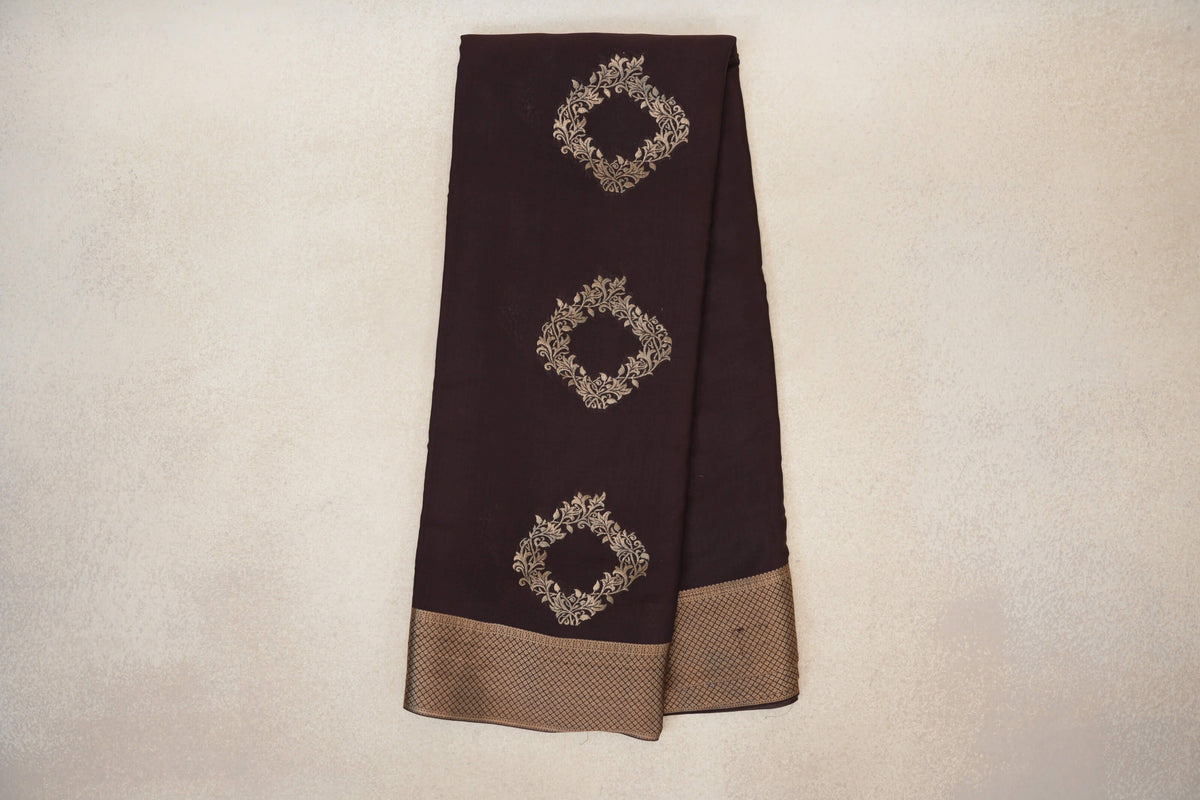 Coffee Bean Brown Mysore Silk Saree online