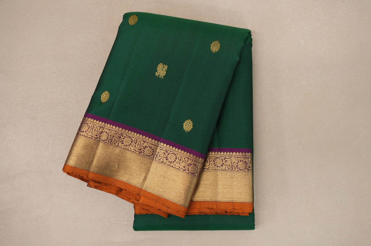 Forest Green Vintage Kanjivaram Silk Saree