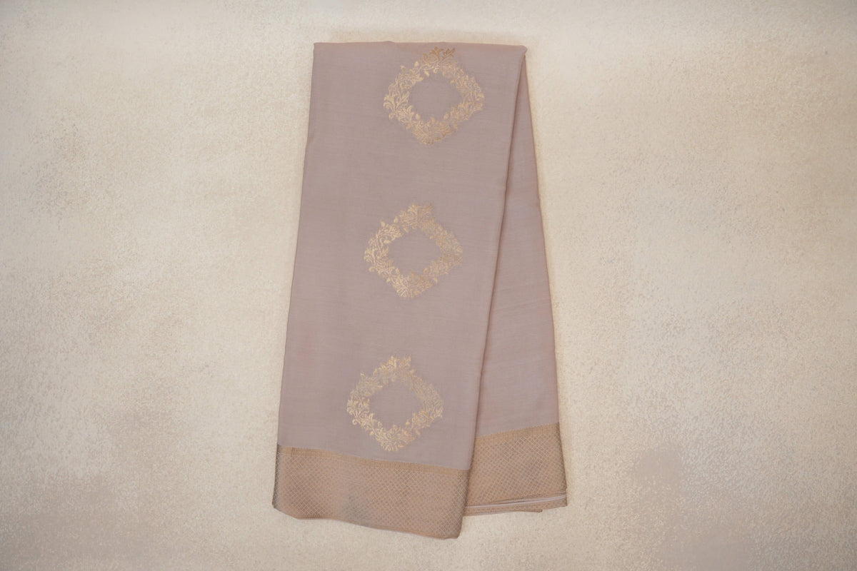 Light Sandal Beige Mysore Silk Saree online