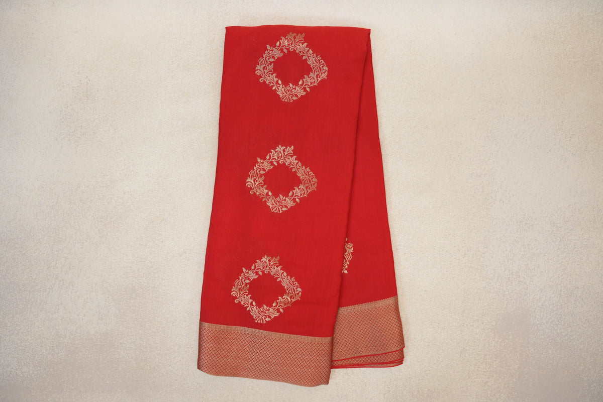 Bright Red Mysore Silk Sareeonline