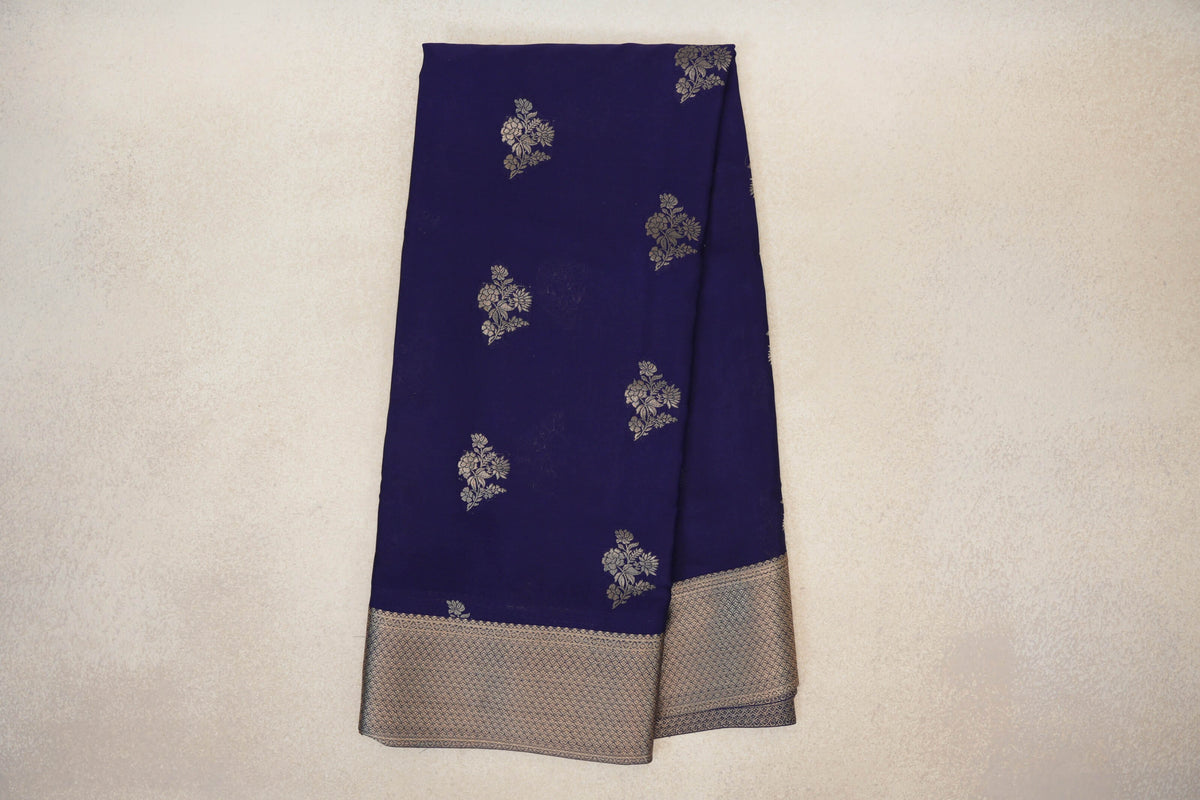 Deep Blue Mysore Silk Saree online