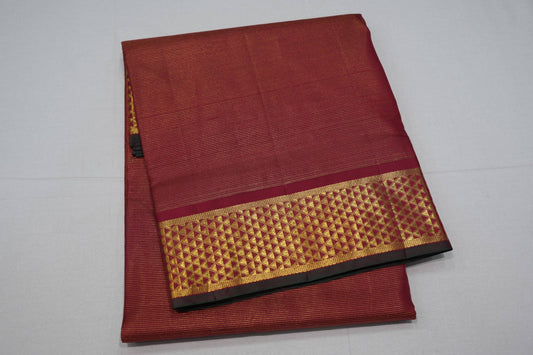 Maroon ten yards madisar silk saree