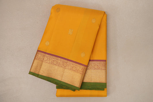 Mango Yellow Vintage Kanjivaram Silk Saree