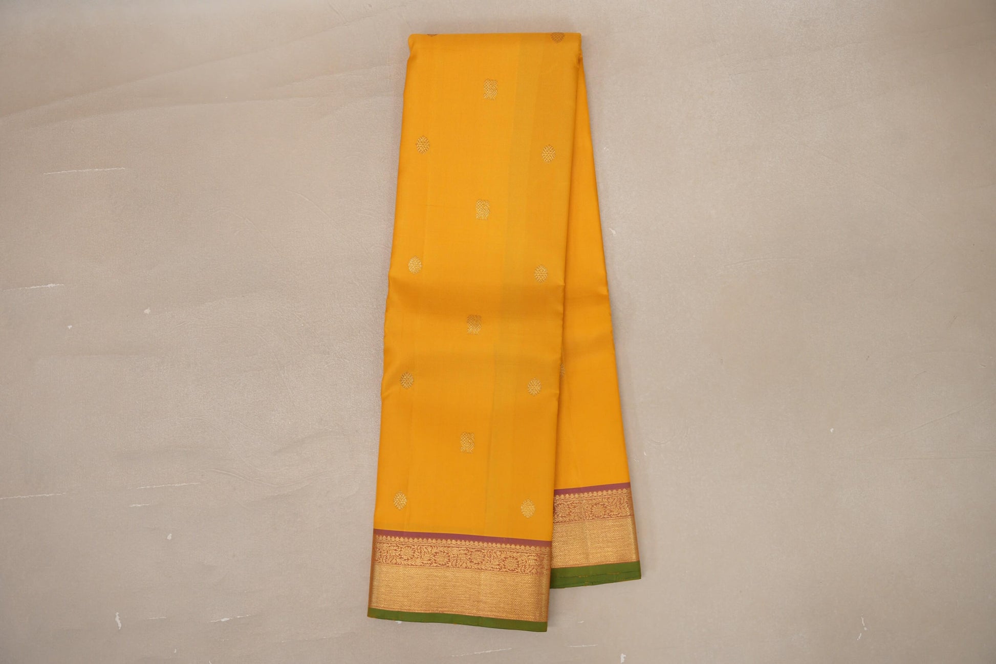 Online Mango Yellow Vintage Kanjivaram Silk Saree