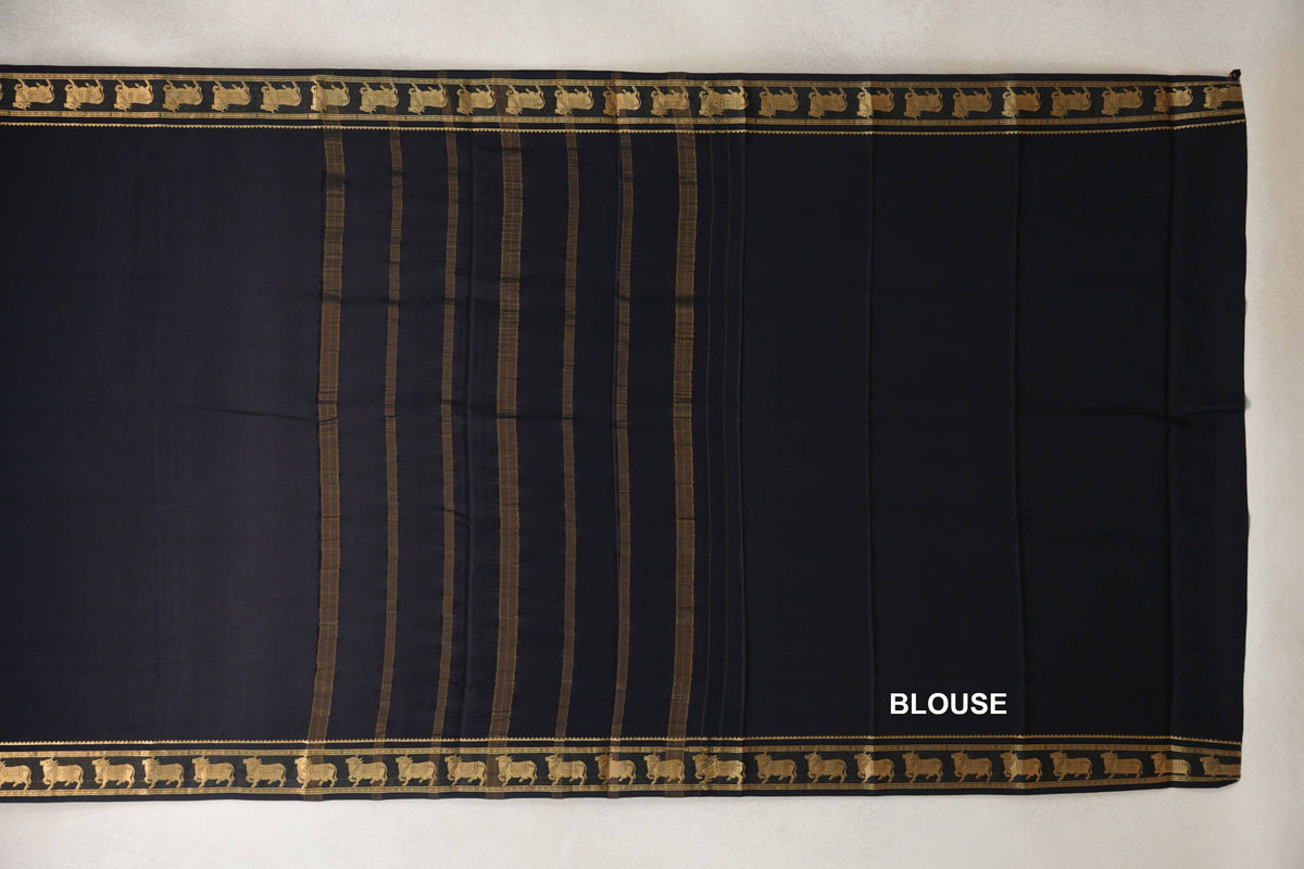 Black Mysore Silk Saree  blouse