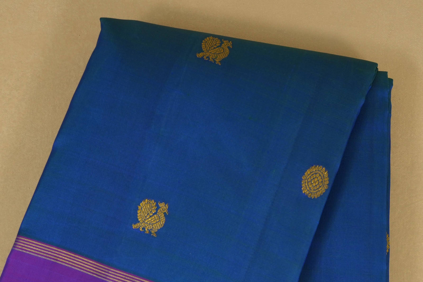 Peacock Green with magenta borders Vintage Kanjivaram Silk Saree PSSR018271