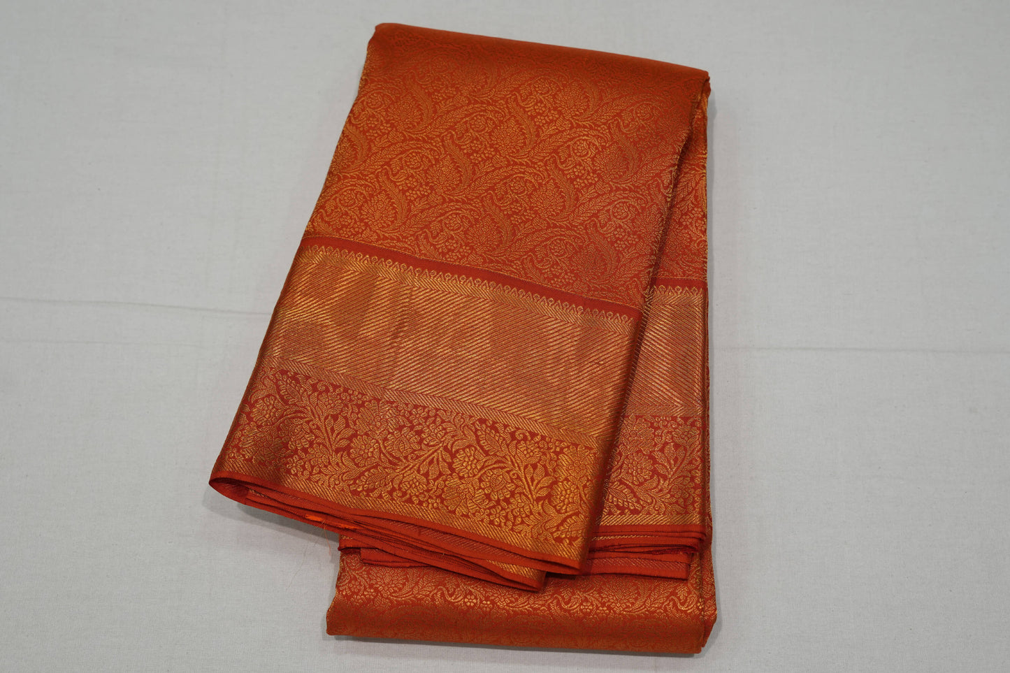 Orange bridal kanchipuram silk saree