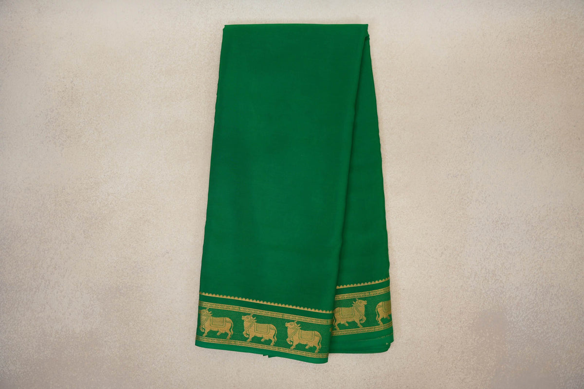 Leaf Green Mysore Silk Saree online