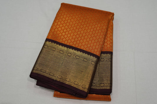 Mustard bridal kanchipuram silk saree
