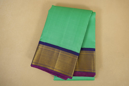 Rexona Green with blue borders Vintage Kanjivaram Silk Saree