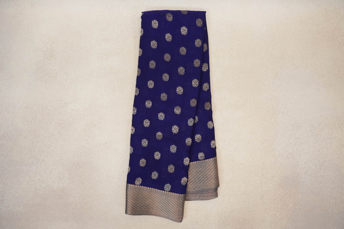 Deep Royal Blue Mysore Silk Saree online