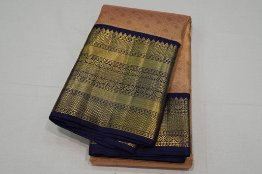 Dark beige kanchipuram silk saree