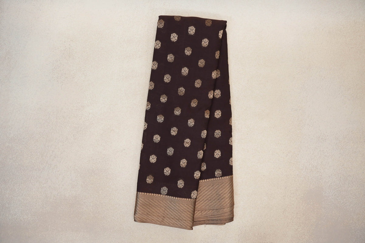 Dark Coffee Brown Mysore Silk Saree online