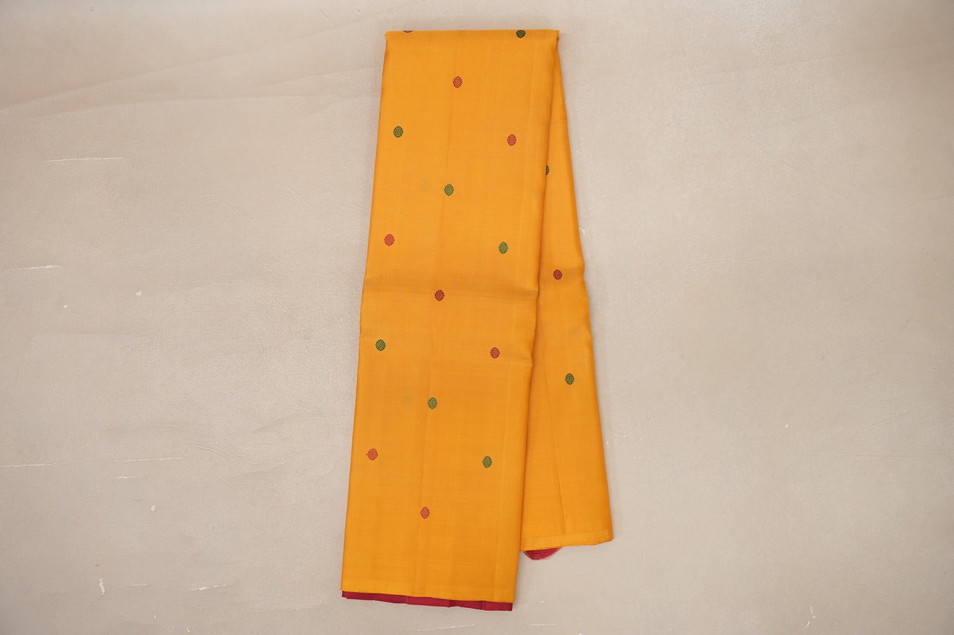 Online Mango Yellow Borderless Thread Woven Vintage Kanjivaram Silk Saree