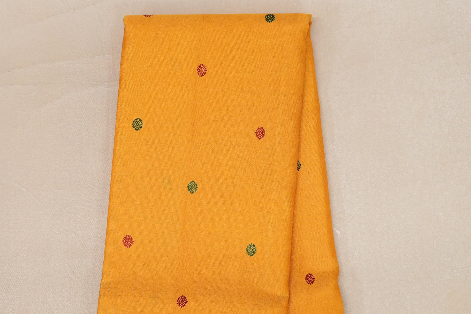 Mango Yellow Borderless Thread Woven Vintage Kanjivaram Silk Saree body