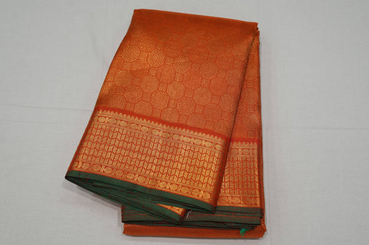 Fanta orange kanchipuram silk saree