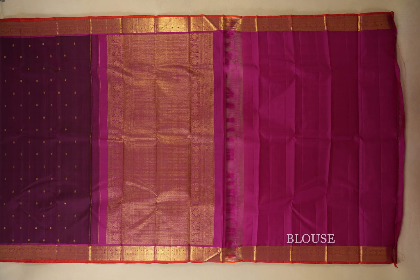 Maroon with pink borders Vintage Kanjivaram Silk Saree PSSR018274