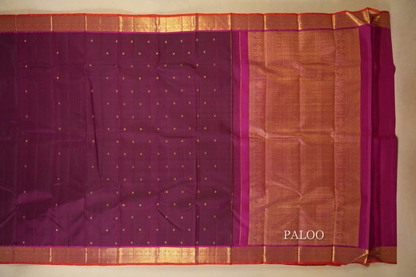 Maroon with pink borders Vintage Kanjivaram Silk Saree PSSR018274