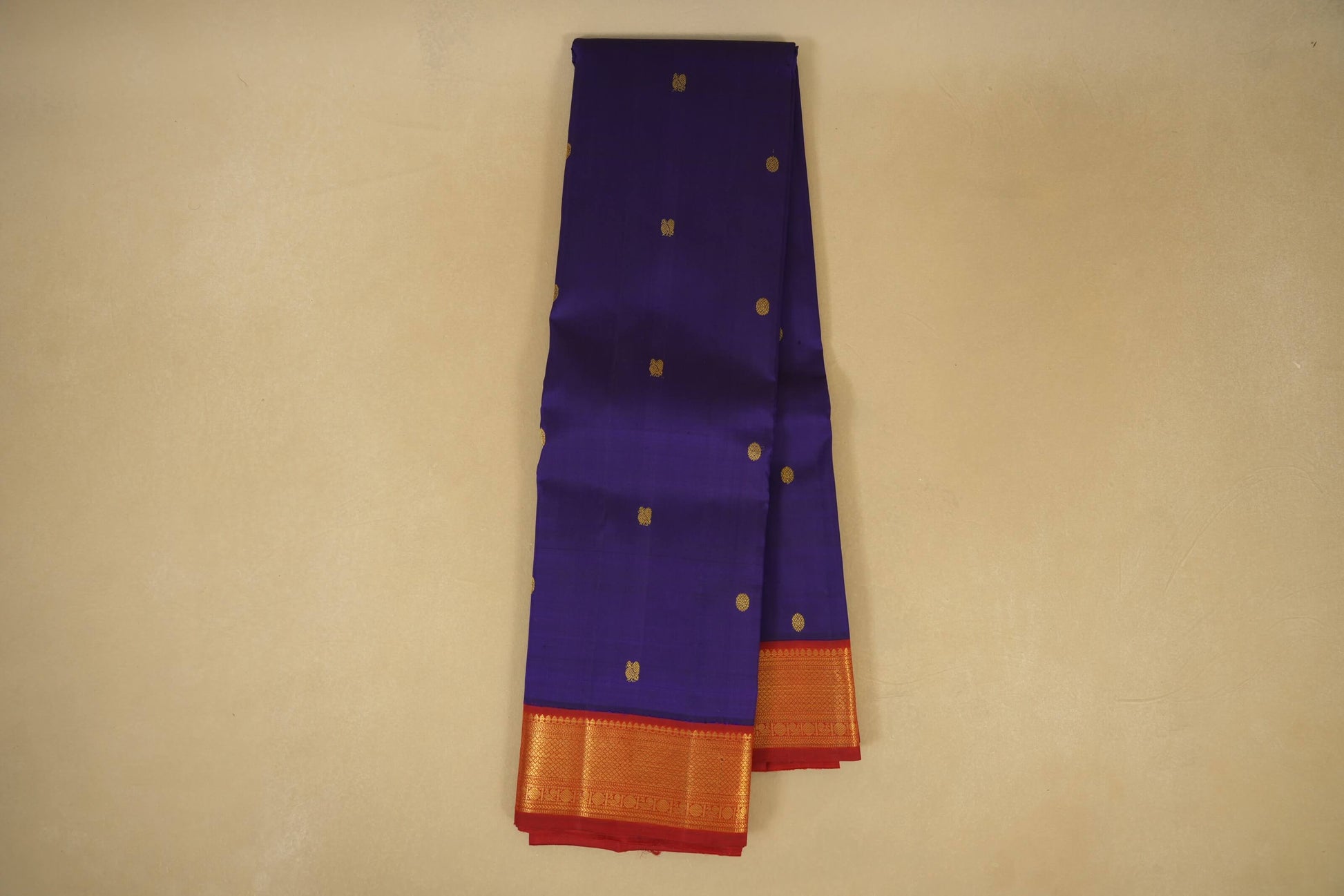 Ink Blue with maroon borders Vintage Kanjivaram Silk Saree 