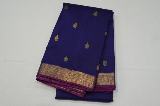 Navy blue kanchipuram silk saree