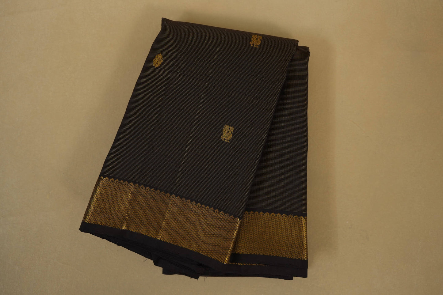 Deep Brown Vintage Kanjivaram Silk Saree
