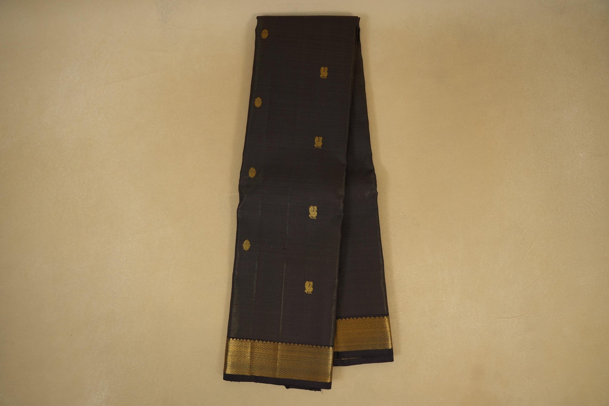 Deep Brown Vintage Kanjivaram Silk Saree